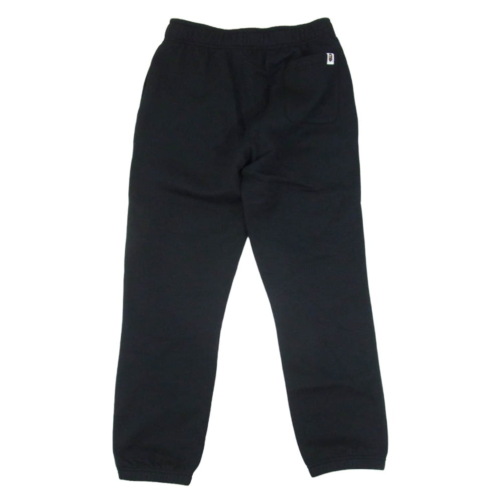A BATHING APE アベイシングエイプ 001GDM201002H ロゴプリント ストレート スウェットパンツ ブラック系 S【新古品】【未使用】【中古】