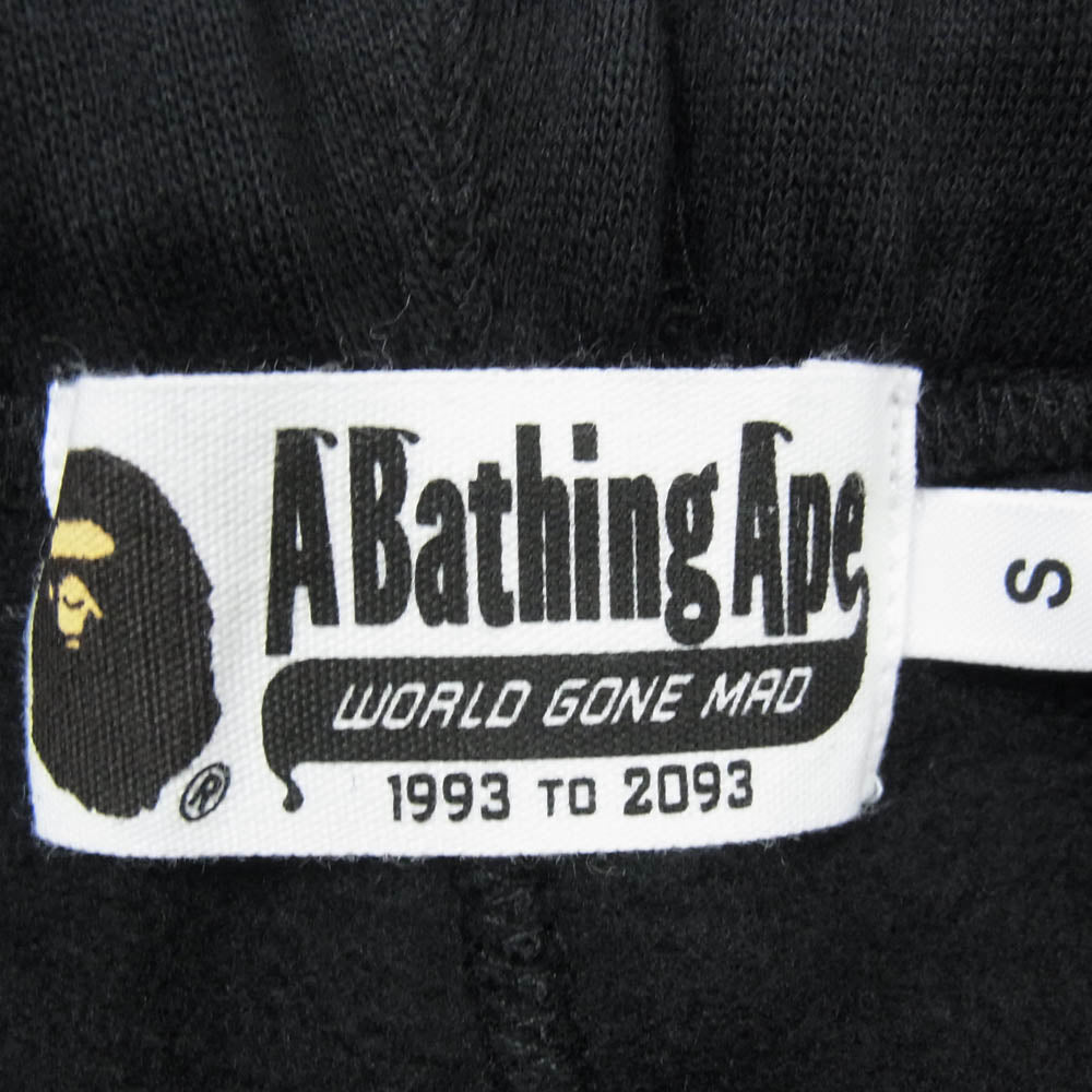 A BATHING APE アベイシングエイプ 001GDM201002H ロゴプリント ストレート スウェットパンツ ブラック系 S【新古品】【未使用】【中古】