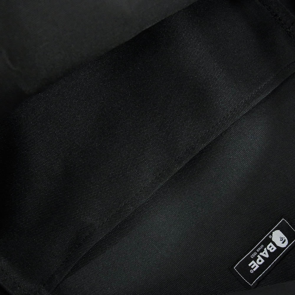 A BATHING APE アベイシングエイプ 001GDM201002H 猿迷彩 サルカモ 総柄 フェイス ロゴ プリント バックパック リュック ブラック系【極上美品】【中古】