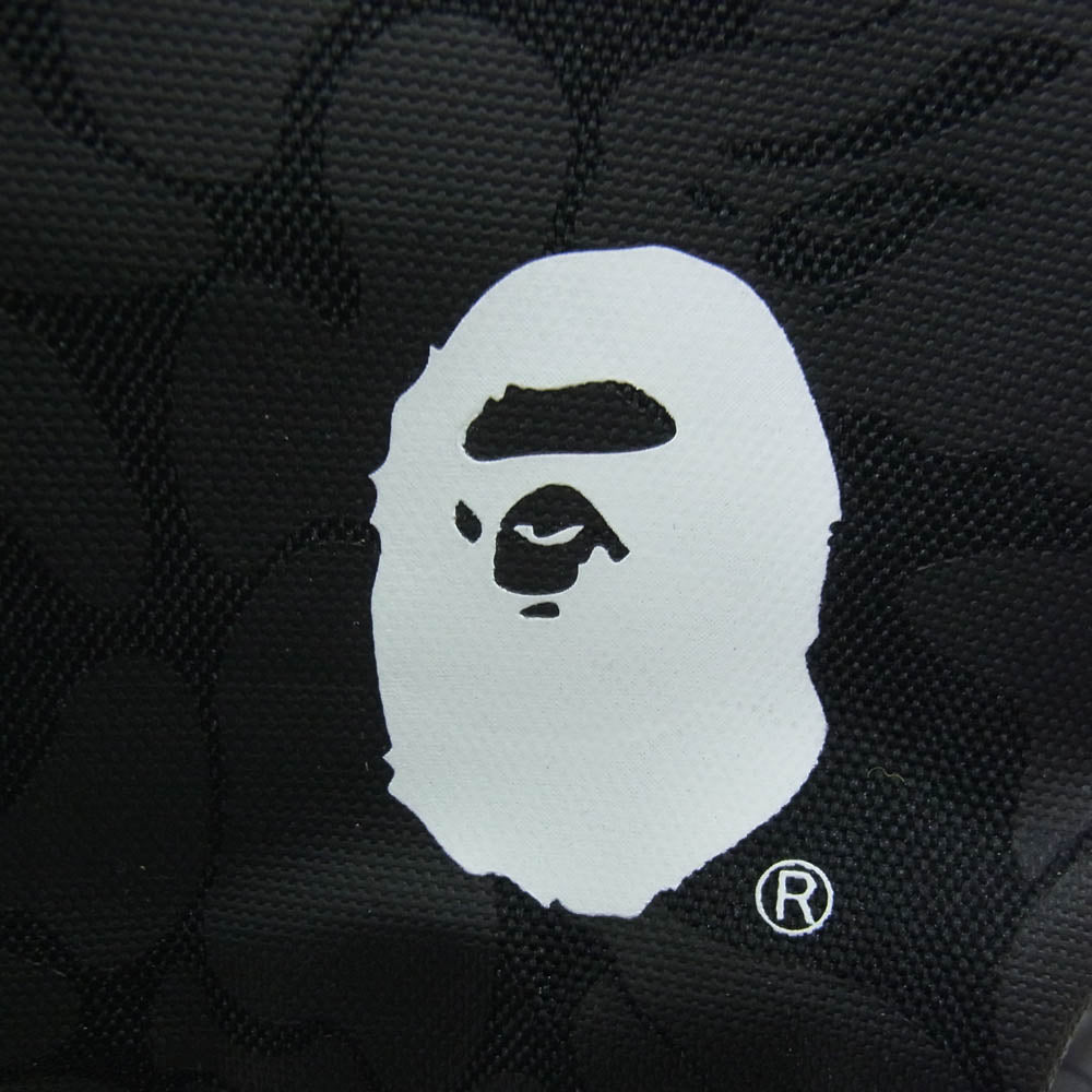 A BATHING APE アベイシングエイプ 001GDM201002H 猿迷彩 サルカモ 総柄 フェイス ロゴ プリント バックパック リュック ブラック系【極上美品】【中古】