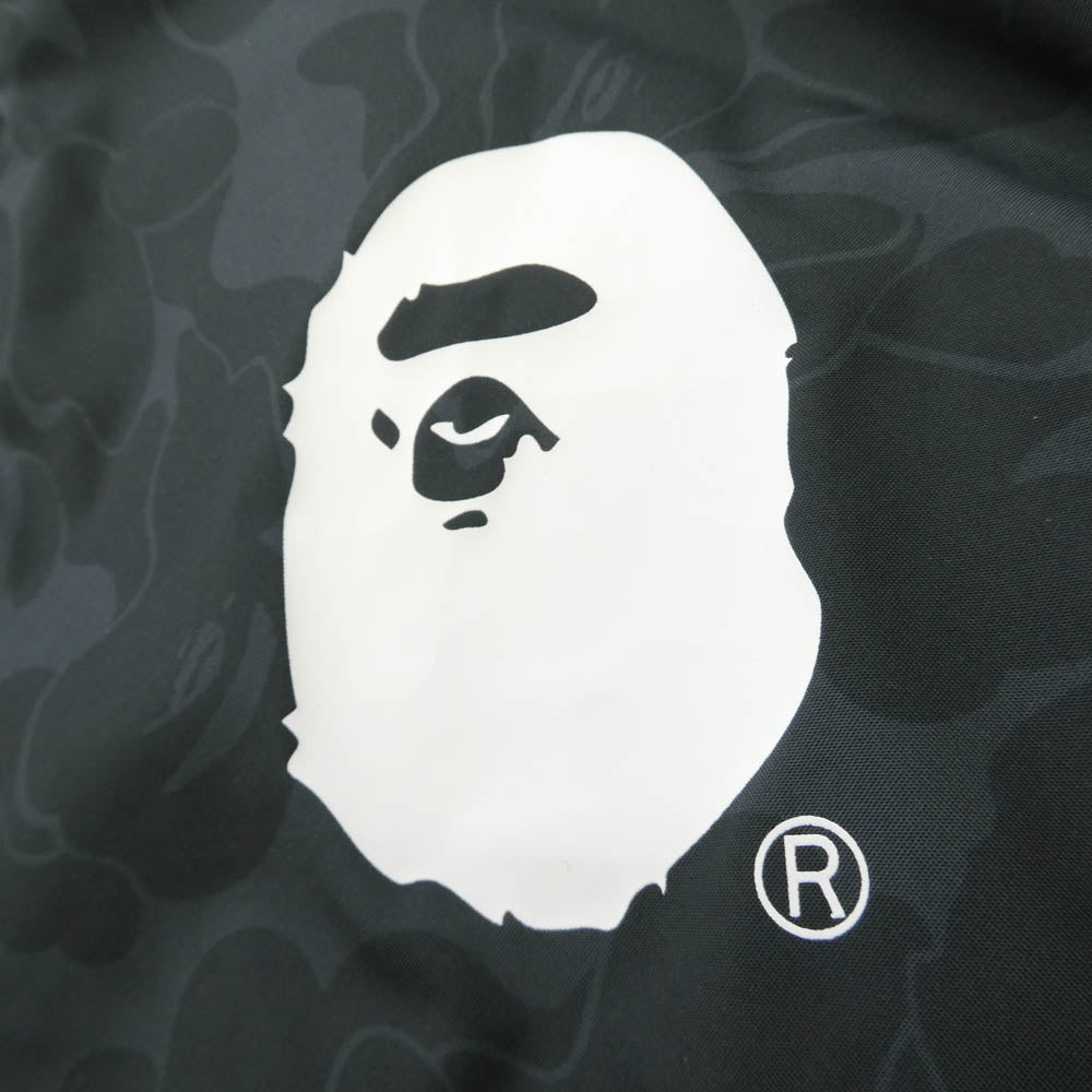 A BATHING APE アベイシングエイプ 001GDM201002H カモ柄 ナイロン 中綿 ベスト 迷彩 M ブラック系 M【新古品】【未使用】【中古】