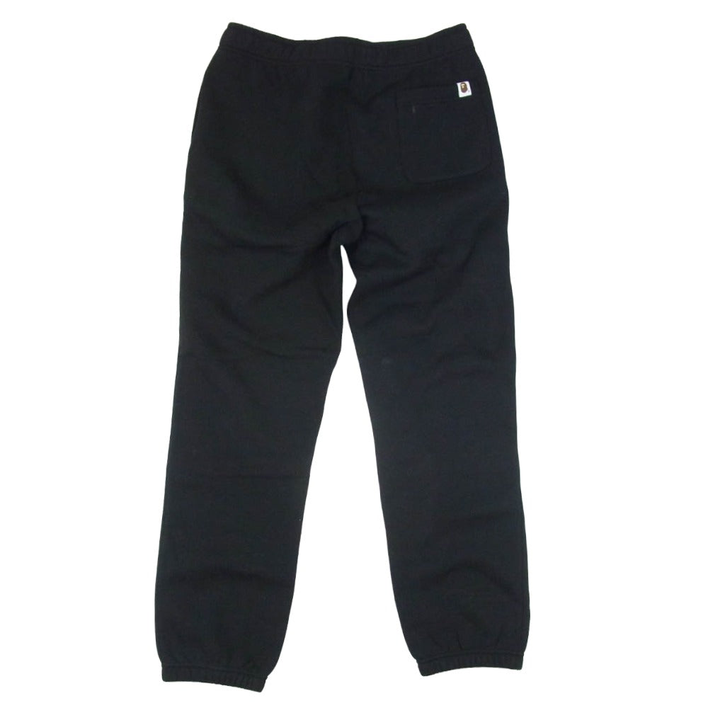 A BATHING APE アベイシングエイプ 001GDM201002H 【フェイクバスターズ鑑定済】 ロゴプリント ストレート スウェットパンツ ブラック系 M【新古品】【未使用】【中古】
