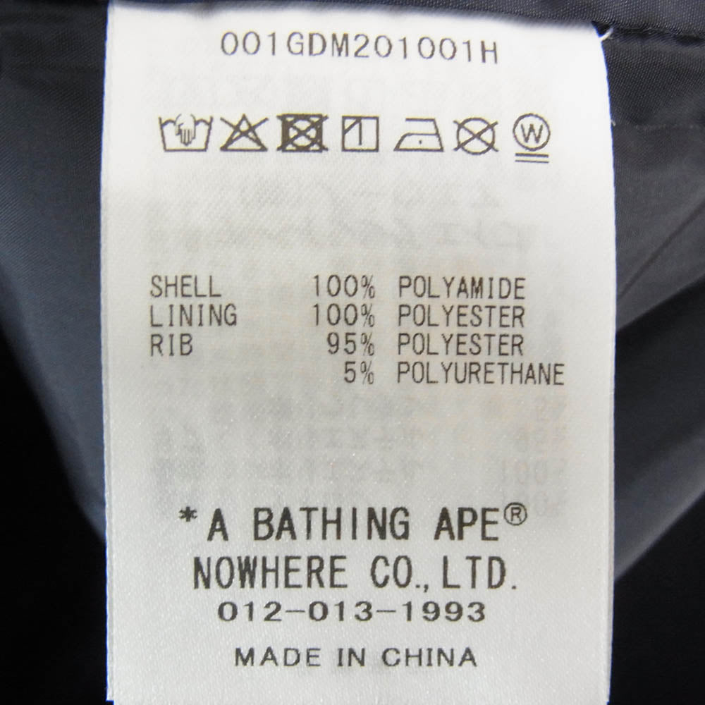 A BATHING APE アベイシングエイプ 001GDM201001H カレッジ ロゴ プリント ナイロン ブルゾン スタジャン ネイビー系 S【新古品】【未使用】【中古】