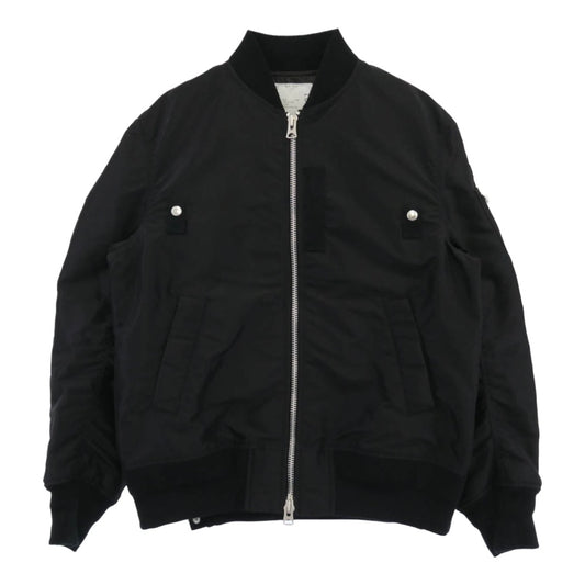 Sacai サカイ Nylon Twill Blouson ナイロン ツイル ボンバー ジャケット ジップ アップ ブルゾン ブラック系 2【中古】