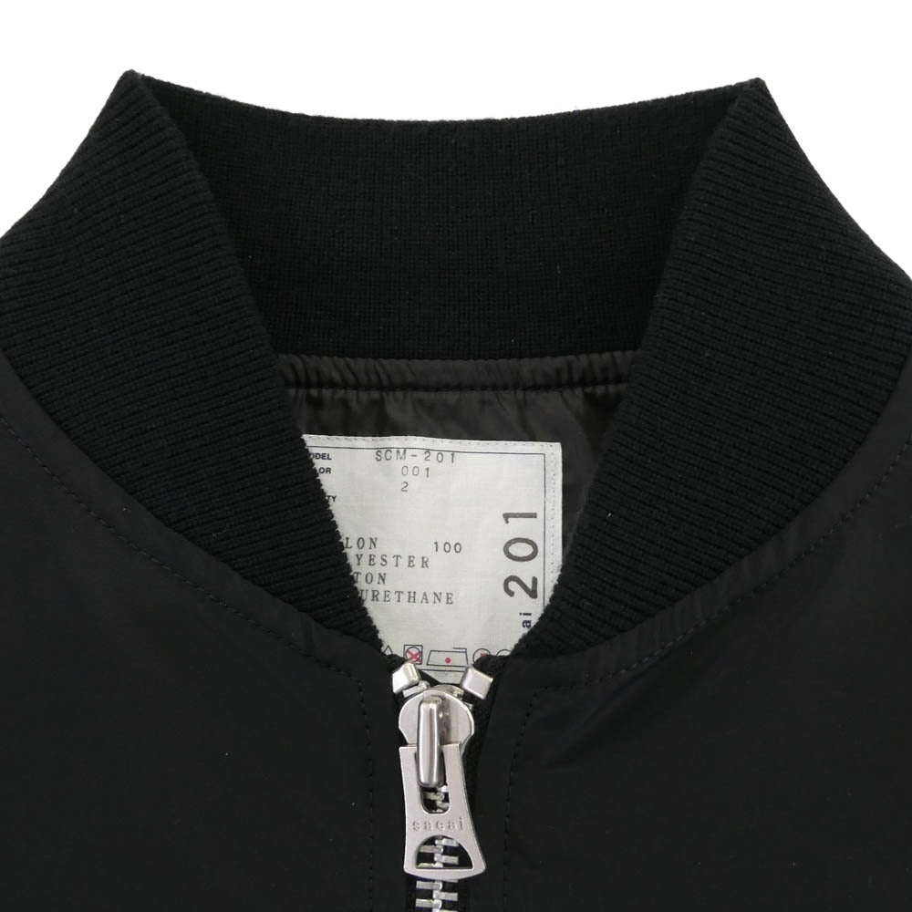 Sacai サカイ Nylon Twill Blouson ナイロン ツイル ボンバー ジャケット ジップ アップ ブルゾン ブラック系 2【中古】