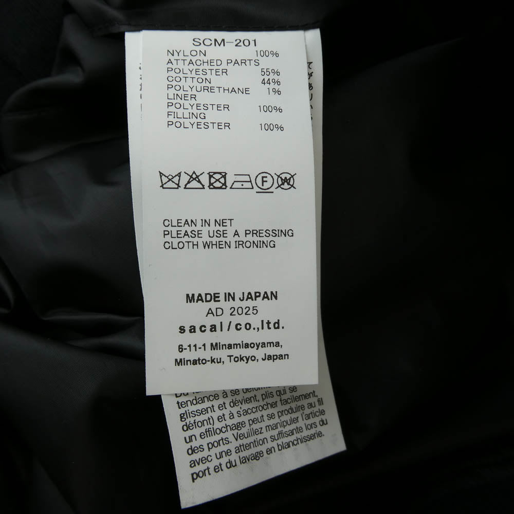 Sacai サカイ Nylon Twill Blouson ナイロン ツイル ボンバー ジャケット ジップ アップ ブルゾン ブラック系 2【中古】