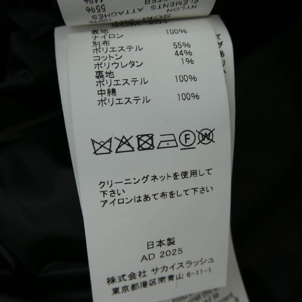 Sacai サカイ Nylon Twill Blouson ナイロン ツイル ボンバー ジャケット ジップ アップ ブルゾン ブラック系 2【中古】