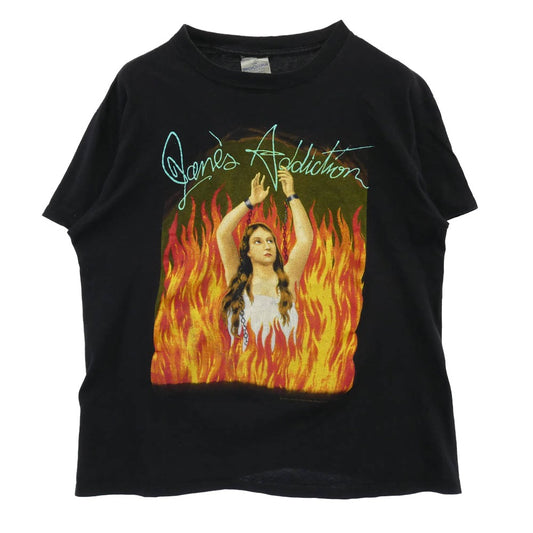 ヴィンテージ 80s Jane's Addiction El Ritual De lo Habitual ジェーンズアディクション バンドTシャツ 1989 BROCKUM ブラック系 オレンジ系 L【中古】