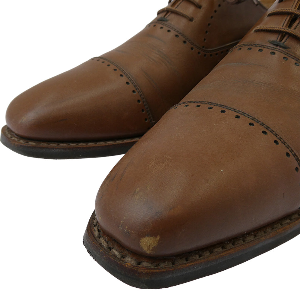SCOTCH GRAIN スコッチグレイン 756 ベルオム ストレートチップ レザー シューズ ブラウン系 25.5【中古】