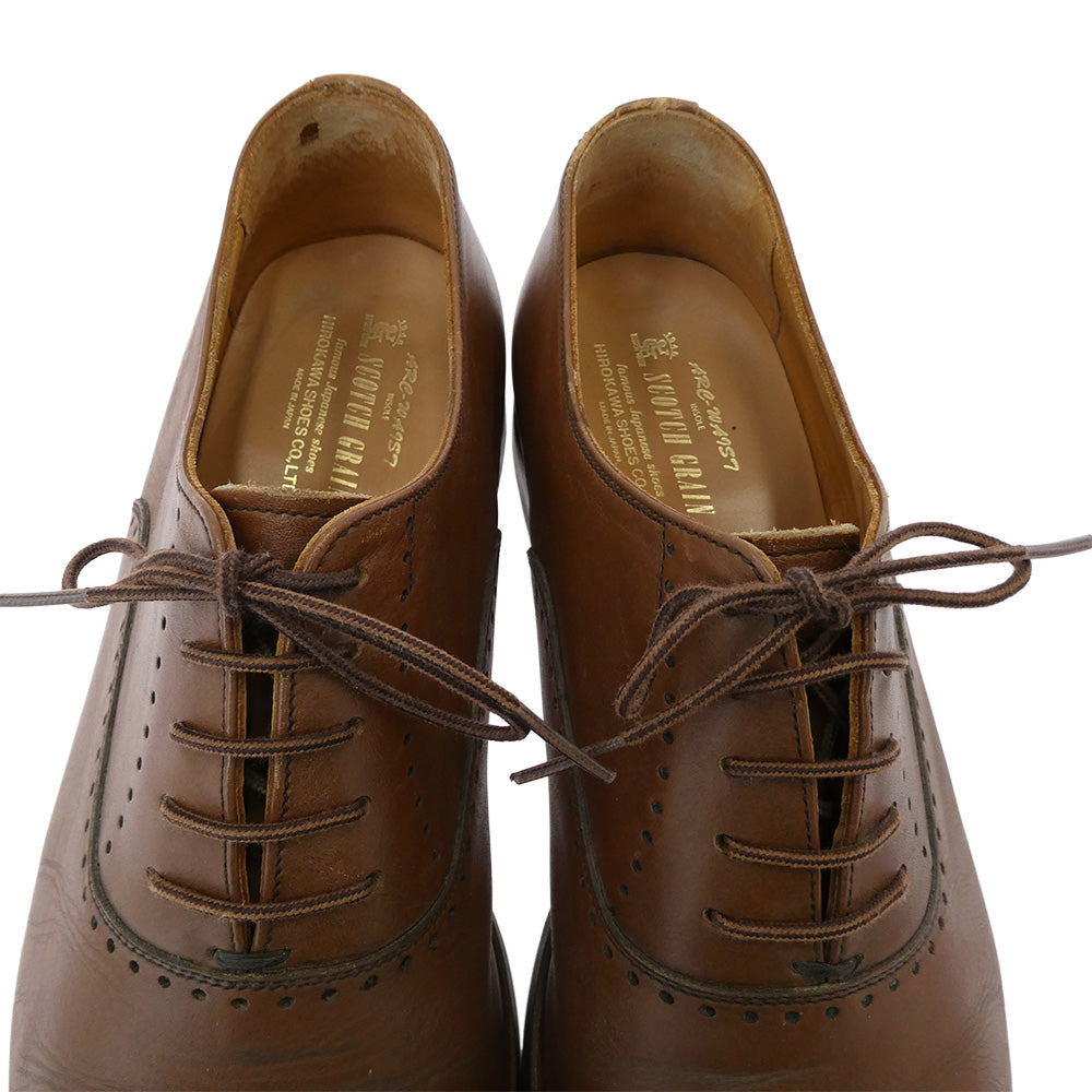 SCOTCH GRAIN スコッチグレイン 756 ベルオム ストレートチップ レザー シューズ ブラウン系 25.5【中古】