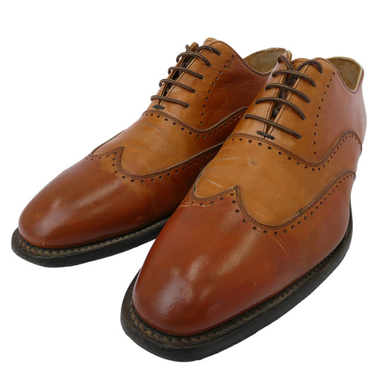 SCOTCH GRAIN スコッチグレイン HA-3445 ウィングチップ レースアップ レザー シューズ ブラウン系 25【中古】