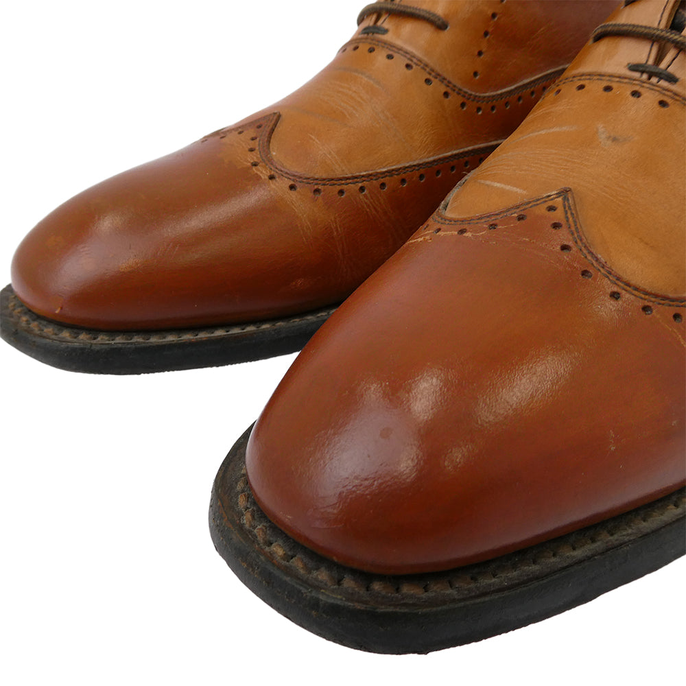 SCOTCH GRAIN スコッチグレイン HA-3445 ウィングチップ レースアップ レザー シューズ ブラウン系 25【中古】