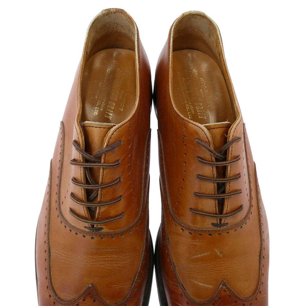 SCOTCH GRAIN スコッチグレイン HA-3445 ウィングチップ レースアップ レザー シューズ ブラウン系 25【中古】