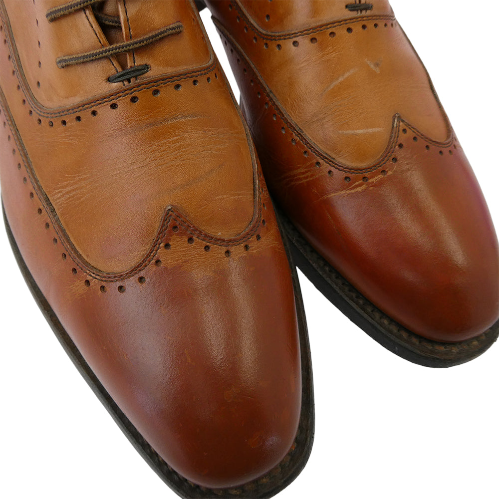 SCOTCH GRAIN スコッチグレイン HA-3445 ウィングチップ レースアップ レザー シューズ ブラウン系 25【中古】
