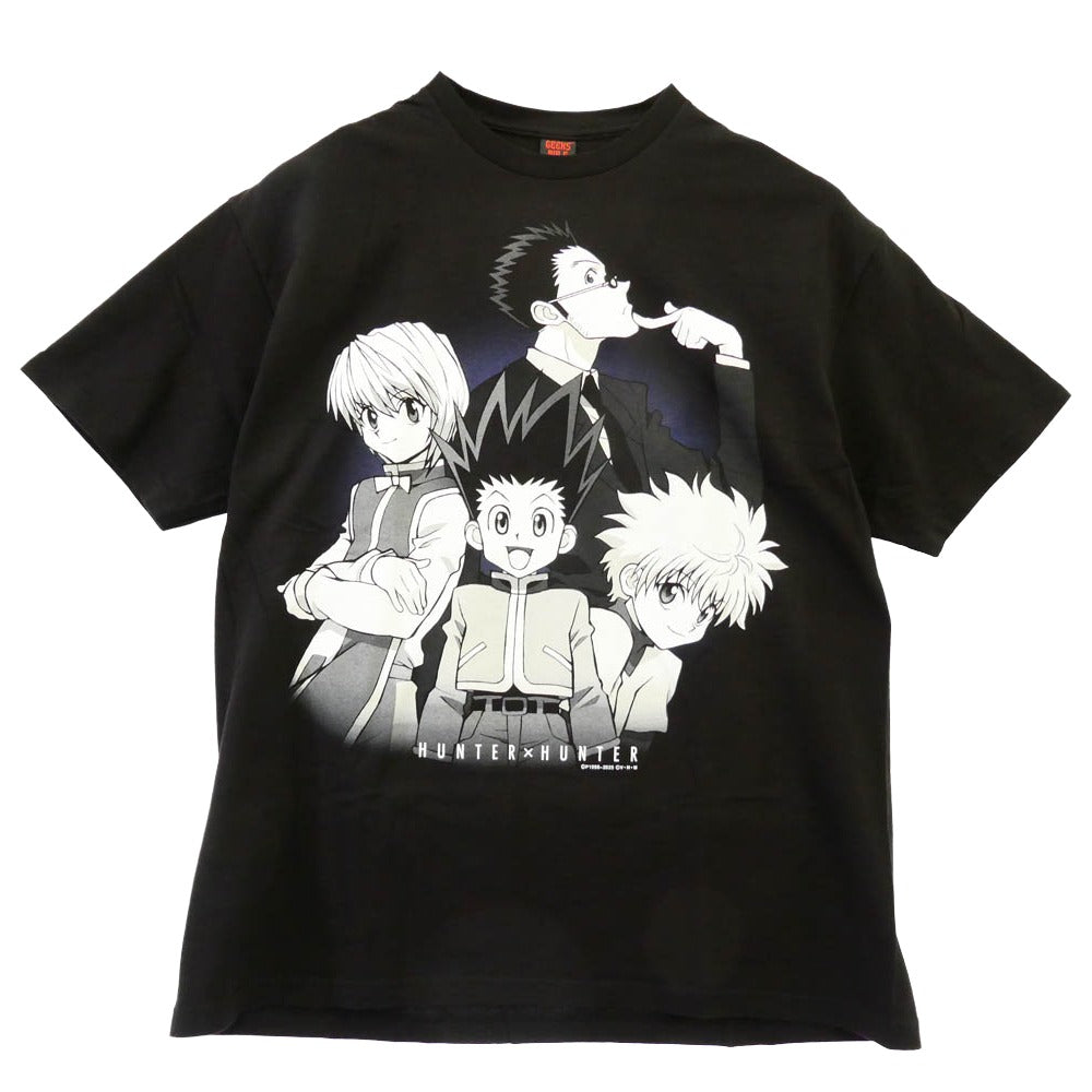 GEEKS RULE ギークスルール x HUNTER×HUNTER SILKSCREEN PRINTING T SHIRT カルテット ハンターハンター シルクスクリーン プリント 半袖 Tシャツ ブラック系 XL【中古】