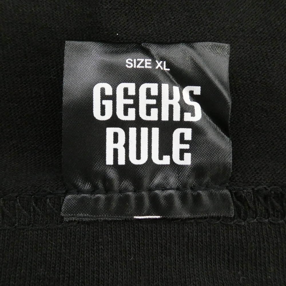 GEEKS RULE ギークスルール x HUNTER×HUNTER SILKSCREEN PRINTING T SHIRT カルテット ハンターハンター シルクスクリーン プリント 半袖 Tシャツ ブラック系 XL【中古】