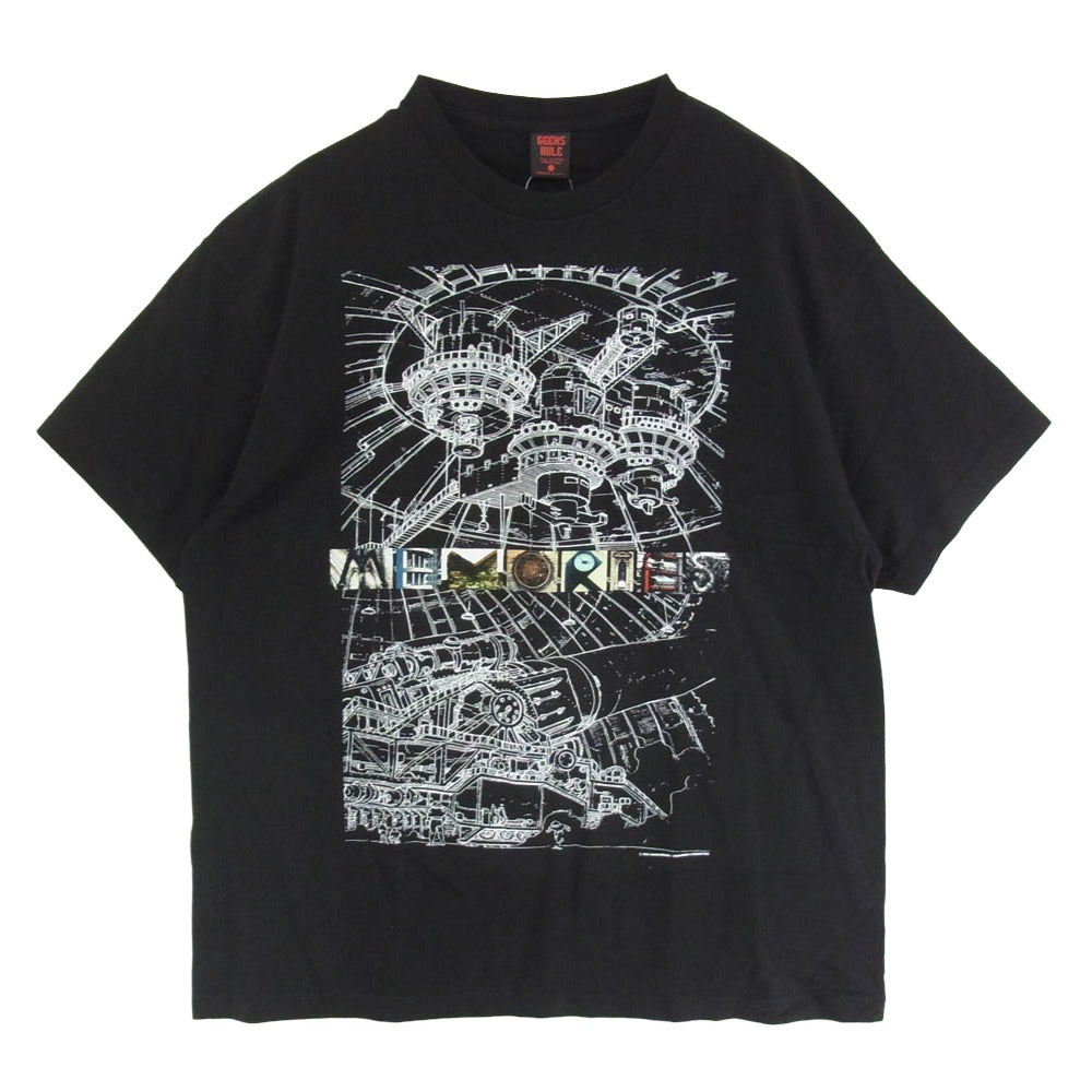 GEEKS RULE ギークスルール x MEMORIES 15 SILKSCREEN PRINTING T SHIRT メモリーズ 15 シルクスクリーン プリント 半袖 Tシャツ ブラック系 XL【美品】【中古】