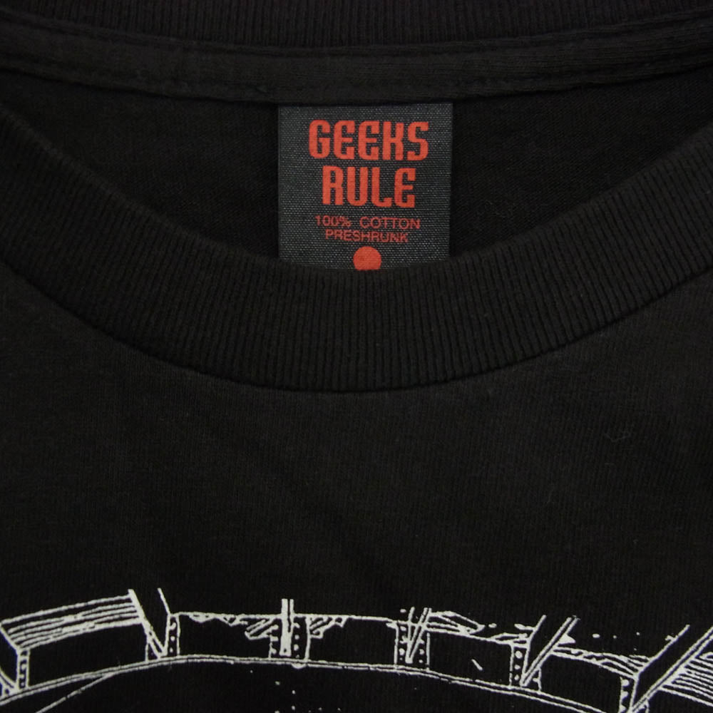 GEEKS RULE ギークスルール x MEMORIES 15 SILKSCREEN PRINTING T SHIRT メモリーズ 15 シルクスクリーン プリント 半袖 Tシャツ ブラック系 XL【美品】【中古】