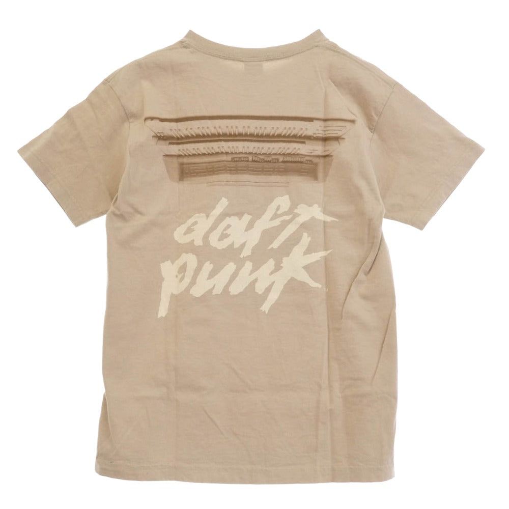 GEEKS RULE ギークスルール x DAFT PUNK SILKSCREEN PRINTING T SHIRT 02 ダフトパンク シルクスクリーン プリント 半袖 Tシャツ ベージュ系 M【美品】【中古】