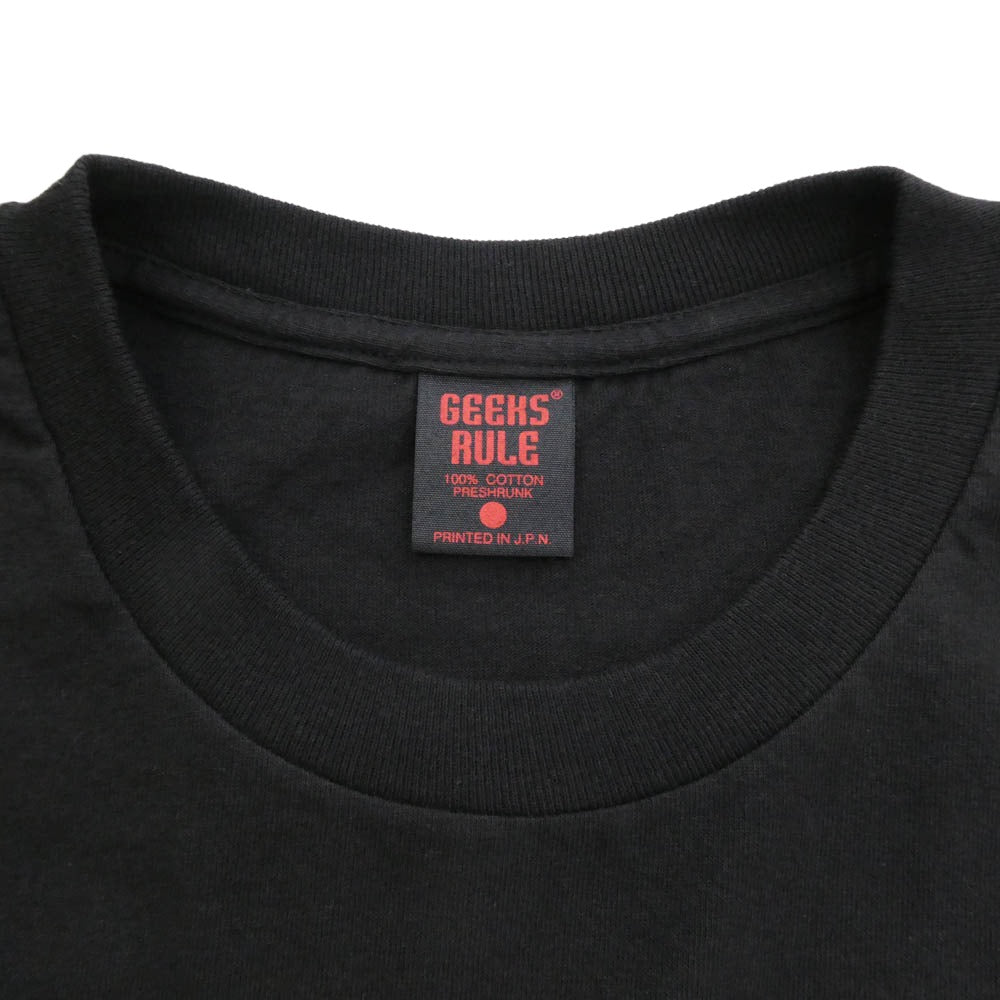 GEEKS RULE ギークスルール x HUNTER×HUNTER SILKSCREEN PRINTING T SHIRT クロロ ハンターハンター シルクスクリーン プリント 半袖 Tシャツ Lサイズ ブラック系 マルチカラー系 L【美品】【中古】