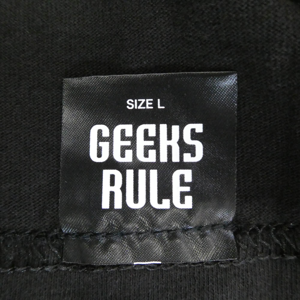 GEEKS RULE ギークスルール x HUNTER×HUNTER SILKSCREEN PRINTING T SHIRT クロロ ハンターハンター シルクスクリーン プリント 半袖 Tシャツ Lサイズ ブラック系 マルチカラー系 L【美品】【中古】