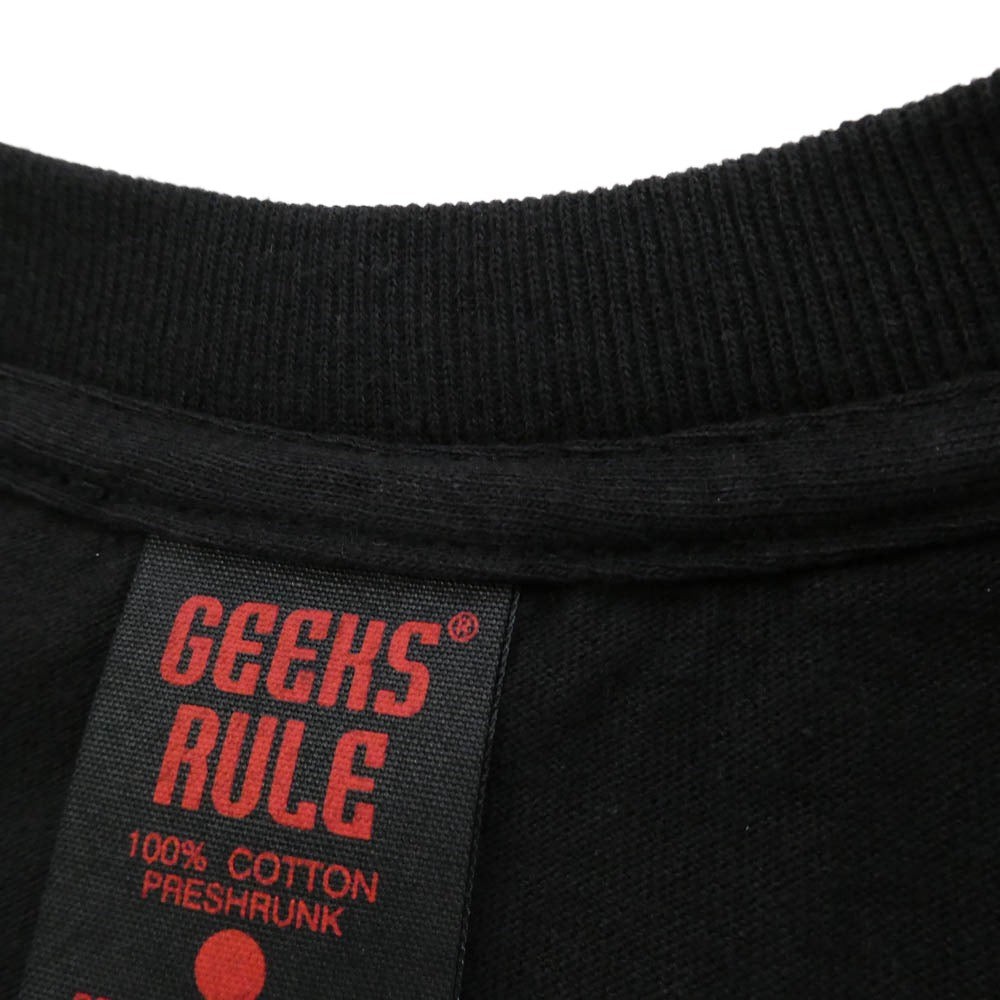 GEEKS RULE ギークスルール x HUNTER×HUNTER SILKSCREEN PRINTING T SHIRT クロロ ハンターハンター シルクスクリーン プリント 半袖 Tシャツ Lサイズ ブラック系 マルチカラー系 L【美品】【中古】