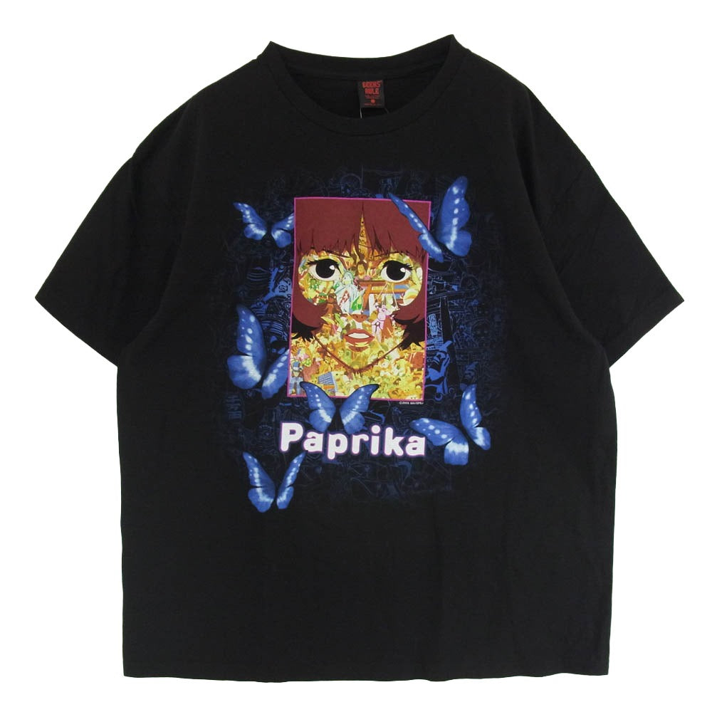 GEEKS RULE ギークスルール Paprika 15 Silkscreen Printing T Shirt パプリカ 15 シルクスクリーン プリント 半袖 Tシャツ ブラック系 XXL【美品】【中古】
