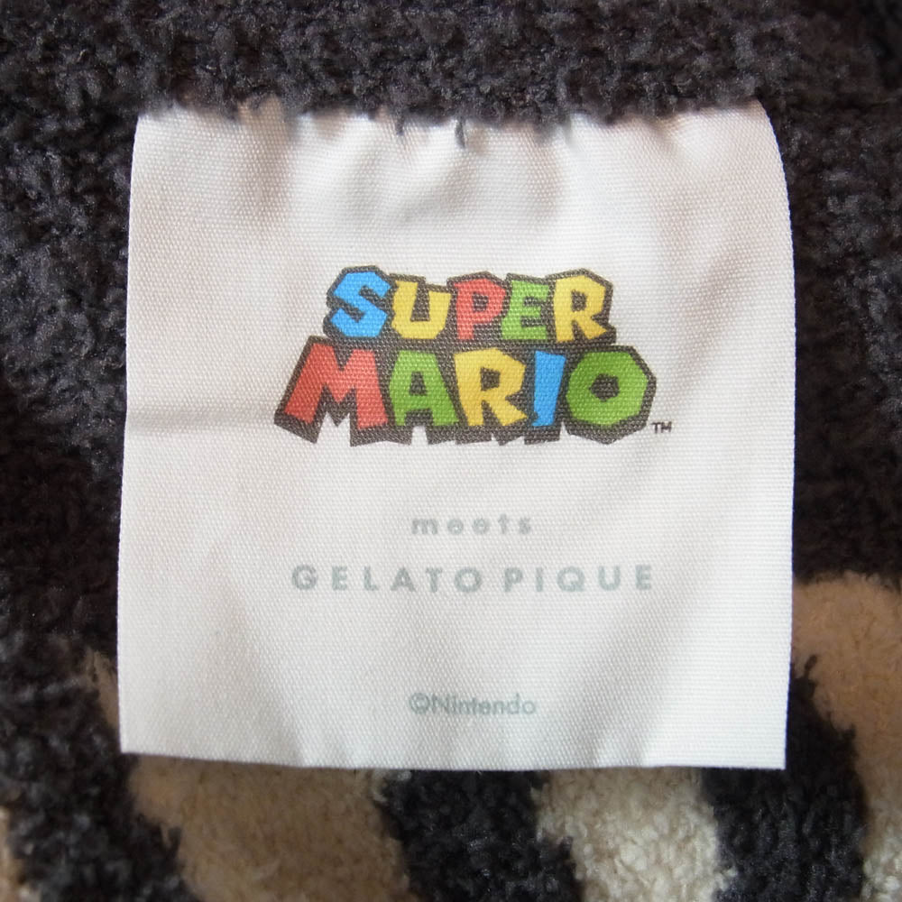 gelato pique ジェラートピケ × SUPERMARIO スーパーマリオ クッパ ベビモコジャガード ショール カーディガン グレー系 M-L【中古】