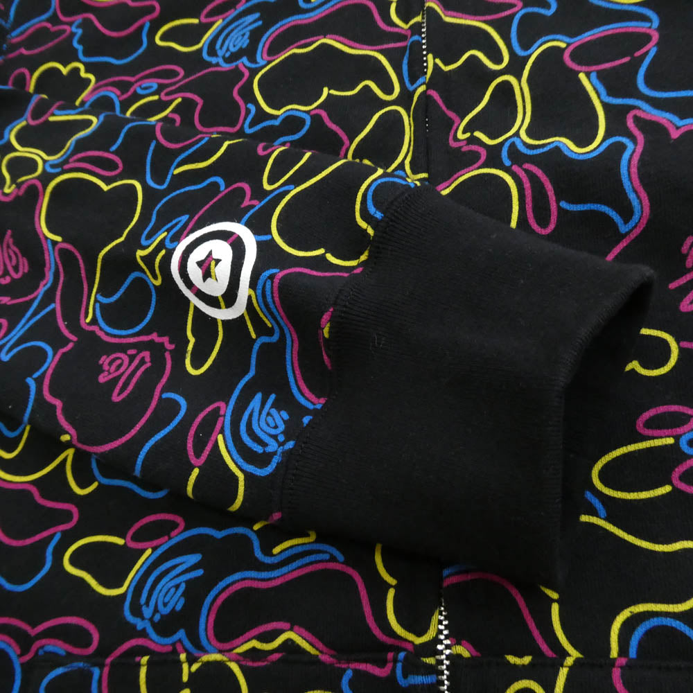 A BATHING APE アベイシングエイプ 001ZPL301009M SHARK HOODIE シャーク ジップ パーカー フーディー ブラック系 XL【中古】