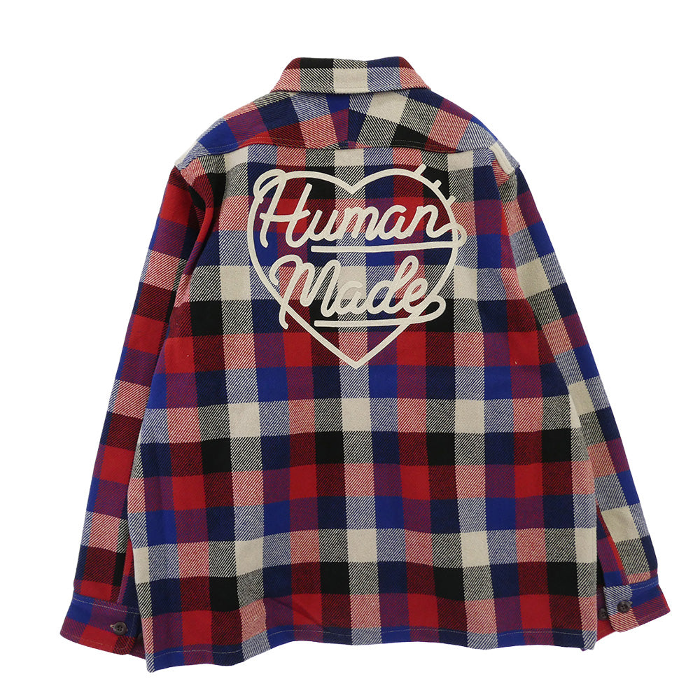 HUMAN MADE ヒューマンメイド 25AW HM30SH013 Wool Check Shirt Jacket ウール チェック シャツ ジャケット レッド系 XXL【美品】【中古】
