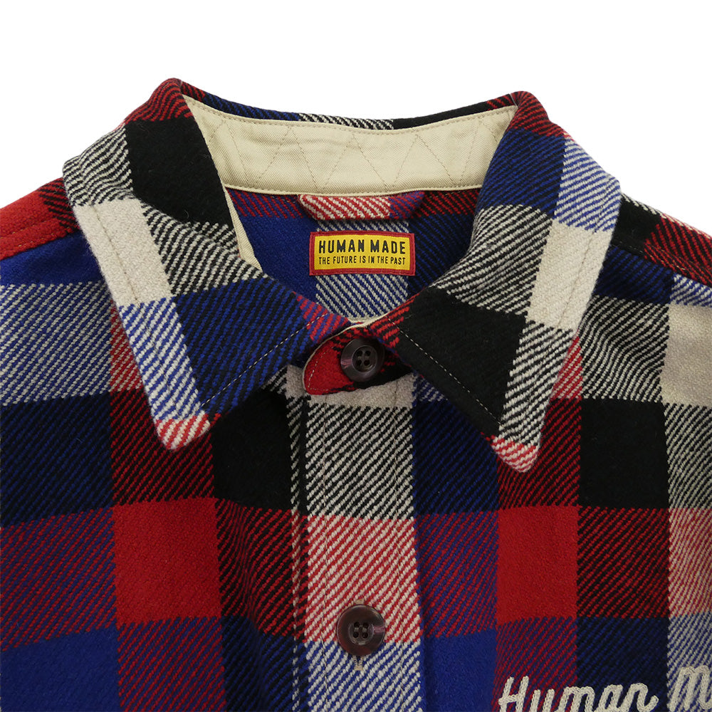 HUMAN MADE ヒューマンメイド 25AW HM30SH013 Wool Check Shirt Jacket ウール チェック シャツ ジャケット レッド系 XXL【美品】【中古】
