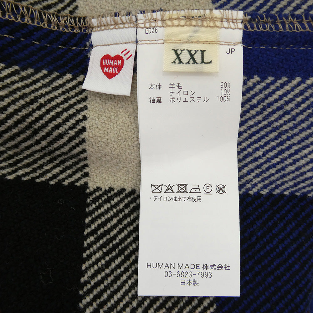 HUMAN MADE ヒューマンメイド 25AW HM30SH013 Wool Check Shirt Jacket ウール チェック シャツ ジャケット レッド系 XXL【美品】【中古】