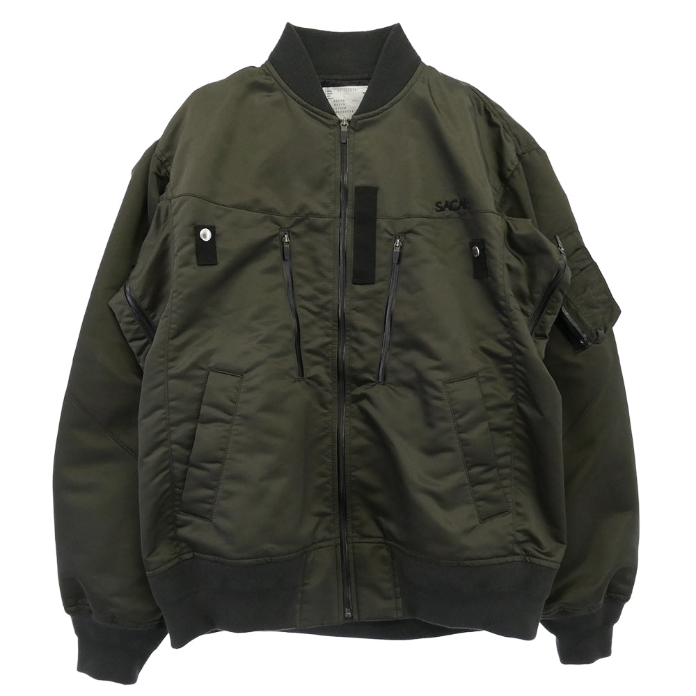 Sacai サカイ 23AW 23-03254M Nylon Twill Blouson ナイロンツイル ブルゾン ジャケット MA-1 カーキ系 3【中古】