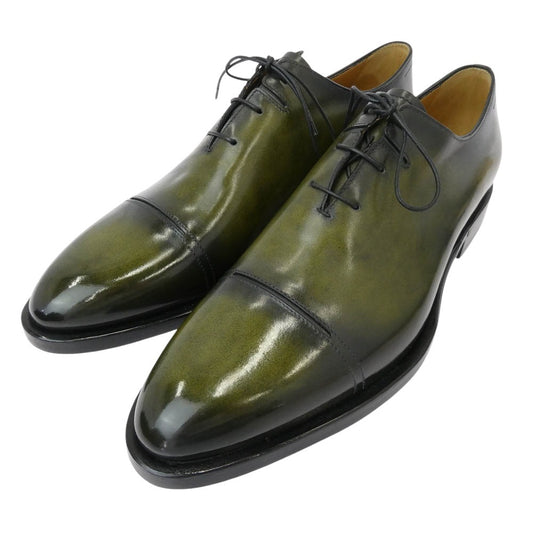 Berluti ベルルッティ Equilibre エキリーブル グッドイヤー製法 ホールカット レースアップ ストレートチップ レザー シューズ グリーン系 8.5【美品】【中古】