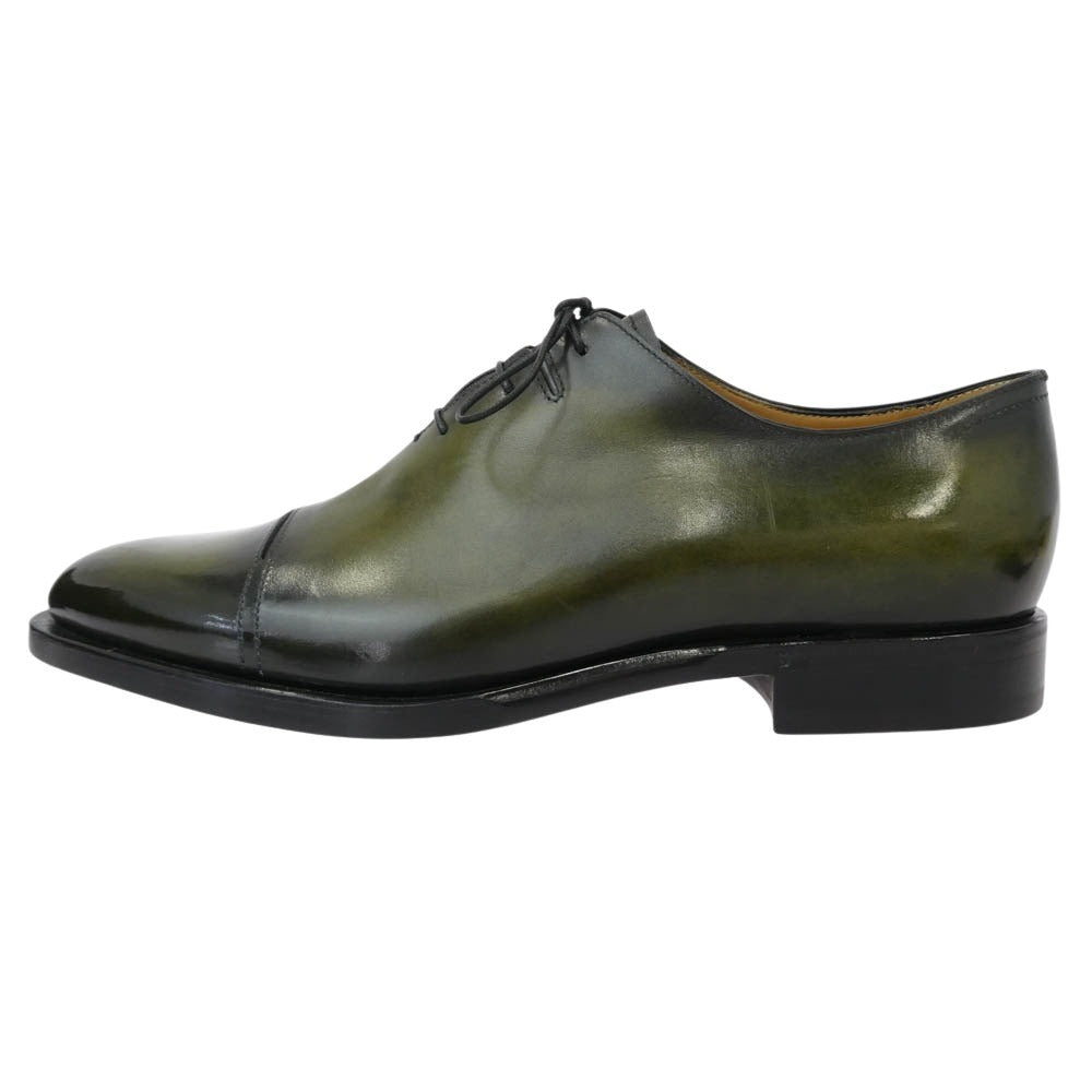 Berluti ベルルッティ Equilibre エキリーブル グッドイヤー製法 ホールカット レースアップ ストレートチップ レザー シューズ グリーン系 8.5【美品】【中古】