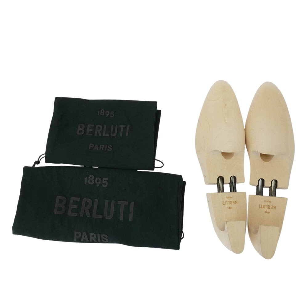 Berluti ベルルッティ Equilibre エキリーブル グッドイヤー製法 ホールカット レースアップ ストレートチップ レザー シューズ グリーン系 8.5【美品】【中古】