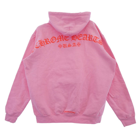 CHROME HEARTS クロムハーツ（原本無） SWTSHRT PLVR オンライン限定 シルバーグロメット付き バックアーチロゴ プルオーバー スウェット パーカー フーディー ピンク系 XL【中古】