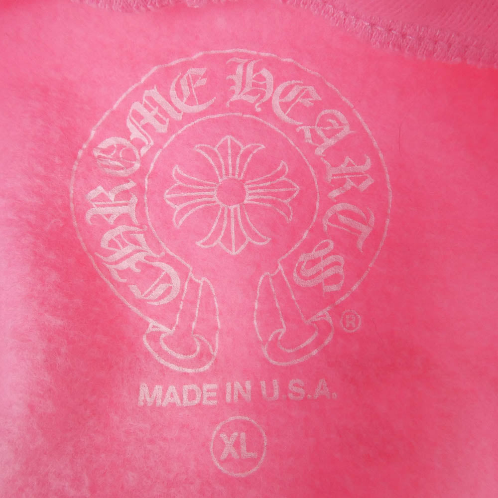 CHROME HEARTS クロムハーツ（原本無） SWTSHRT PLVR オンライン限定 シルバーグロメット付き バックアーチロゴ プルオーバー スウェット パーカー フーディー ピンク系 XL【中古】