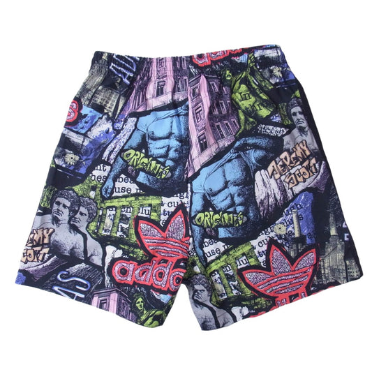 adidas アディダス JY2013 AOP Shorts 総柄 ショートパンツ ショーツ ハーフパンツ ブラック系 M【美品】【中古】