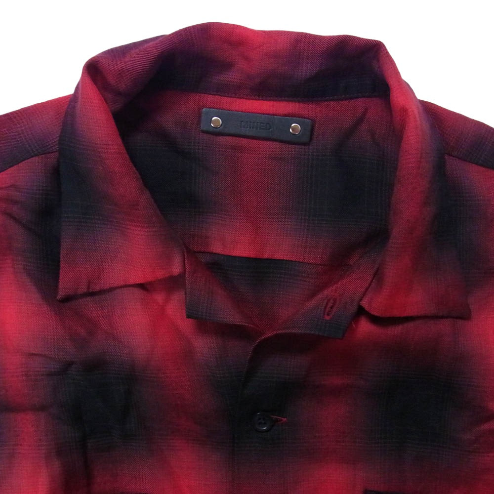 MINEDENIM マインデニム MND-TSK001-17-022 x CDL TOKYO Rayon Ombre Check Loose Work レーヨン オンブレ チェック 開襟 オープンカラー 長袖 シャツ レッド系 2【美品】【中古】