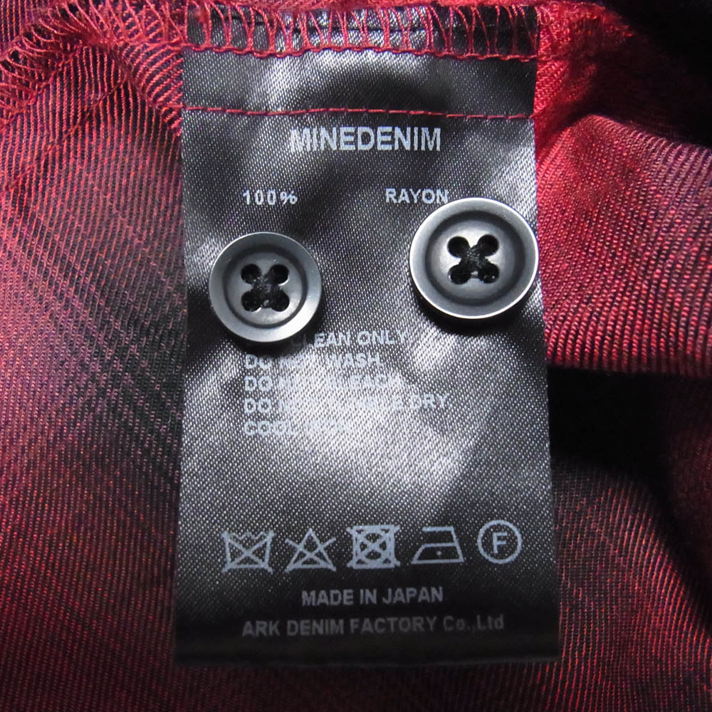 MINEDENIM マインデニム MND-TSK001-17-022 x CDL TOKYO Rayon Ombre Check Loose Work レーヨン オンブレ チェック 開襟 オープンカラー 長袖 シャツ レッド系 2【美品】【中古】