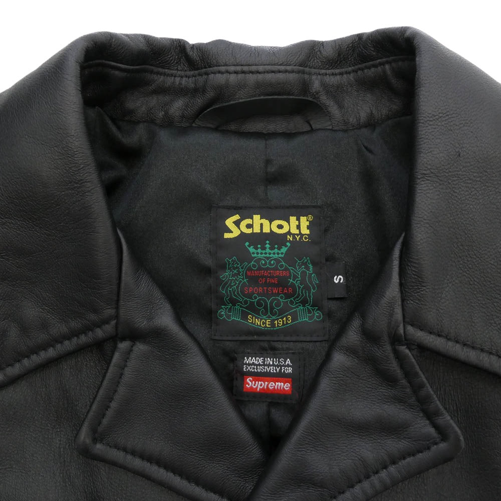 Supreme シュプリーム 23AW USA製 Leather Car Coat レザー カーコート ジャケット ブラック系 S【中古】