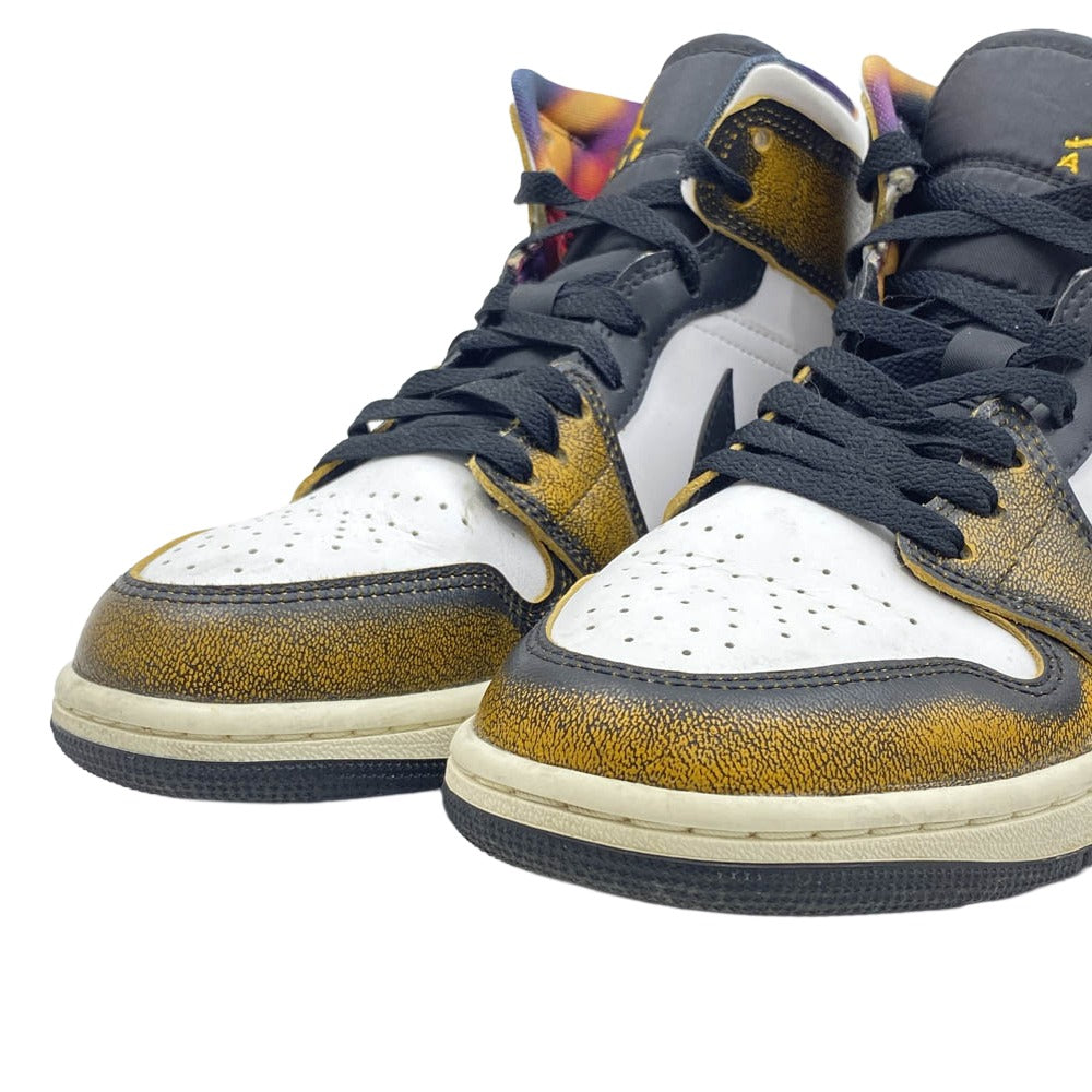 NIKE ナイキ DQ8417-071 Air Jordan 1 Mid Wear Away エアジョーダン1 ミッド ウェア アウェイ ミドルカット スニーカー イエロー系 ホワイト系 ブラック系 26cm【中古】