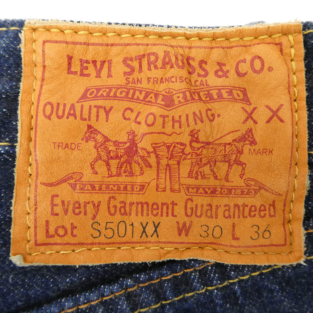 Levi's リーバイス 44501-0022 90s 99年 USA製 S501XX バレンシア工場 トップボタン裏刻印555 大戦 デニム パンツ インディゴブルー系【中古】