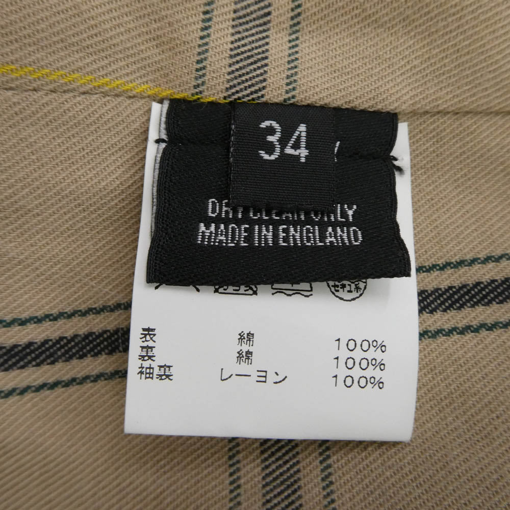 グレンフェル 114-12-1677 英国製 比翼ボタン ステンカラー コート ベージュ系 34【美品】【中古】