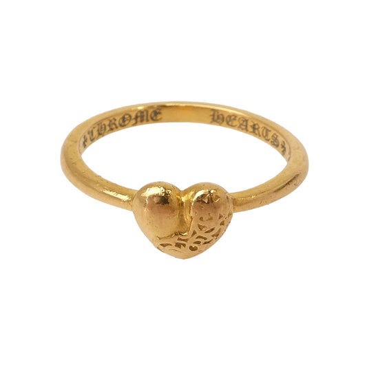 CHROME HEARTS クロムハーツ（原本無） 22K BUBBLGM HEART 22Kバブルガム ハート リング ゴールド系 約8号【中古】