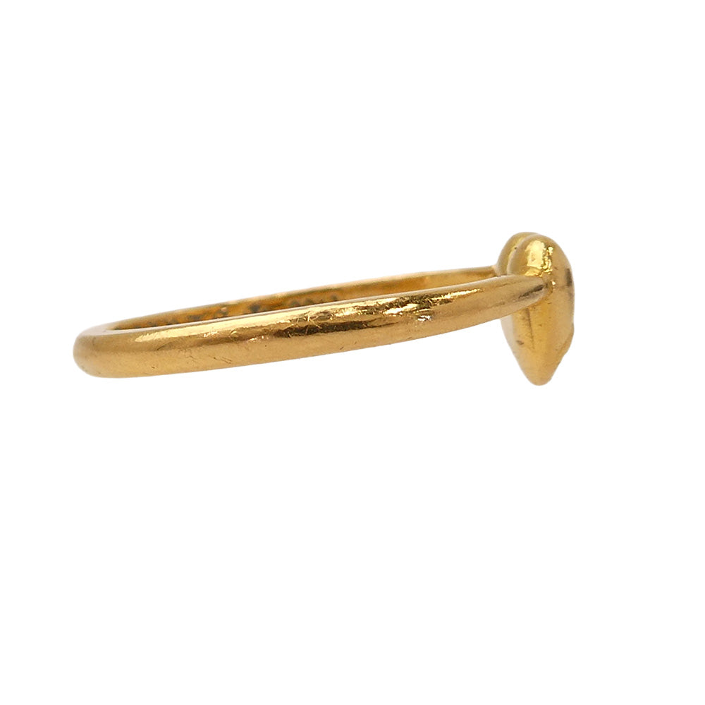 CHROME HEARTS クロムハーツ（原本無） 22K BUBBLGM HEART 22Kバブルガム ハート リング ゴールド系 約8号【中古】