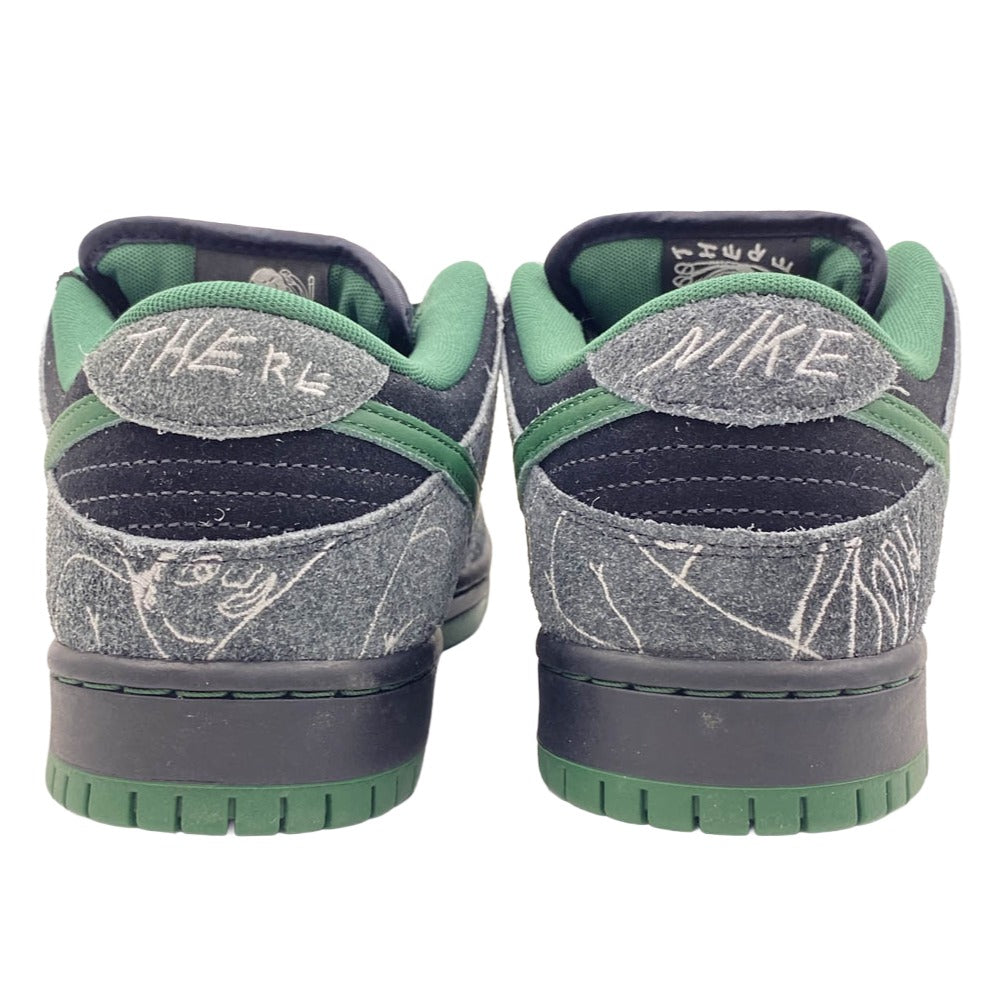 NIKE ナイキ HF7743-001 × There Skateboards ゼアスケートボード SB Dunk Low Pro Anthracite and Gorge Green ダンク ロー プロ ローカットスニーカー ブラック系 グリーン系 27cm【極上美品】【中古】
