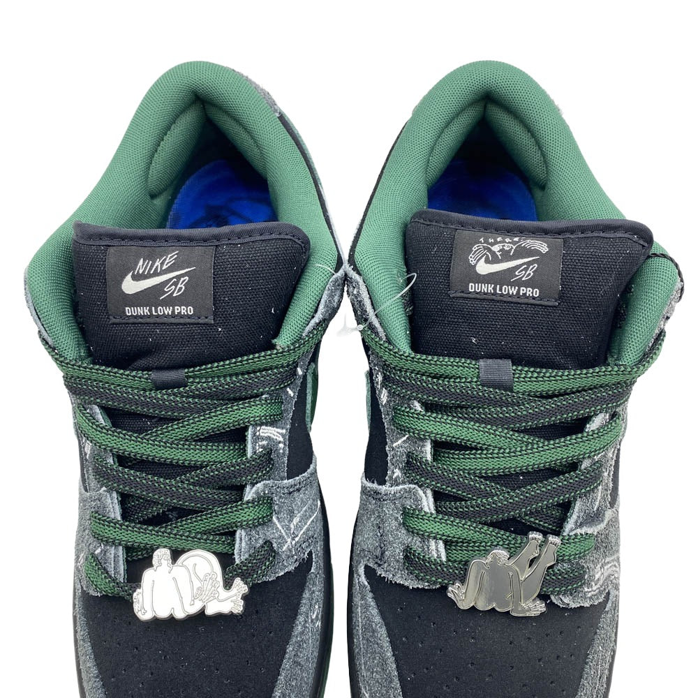 NIKE ナイキ HF7743-001 × There Skateboards ゼアスケートボード SB Dunk Low Pro Anthracite and Gorge Green ダンク ロー プロ ローカットスニーカー ブラック系 グリーン系 27cm【極上美品】【中古】