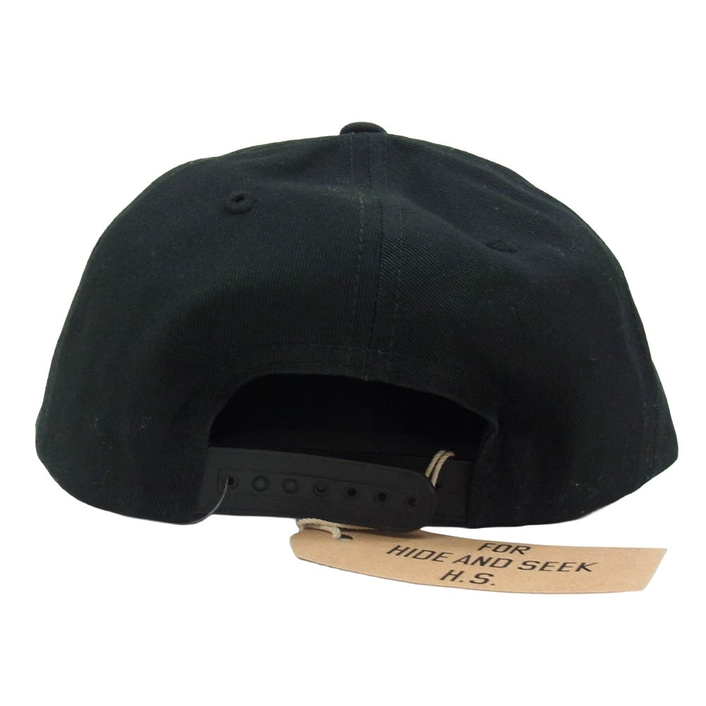 HideandSeek ハイドアンドシーク 23SS BASEBALL CAP ロゴ刺繍 ベースボール キャップ 帽子 ブラック系【新古品】【未使用】【中古】